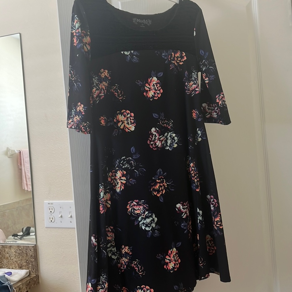 Black floral dress